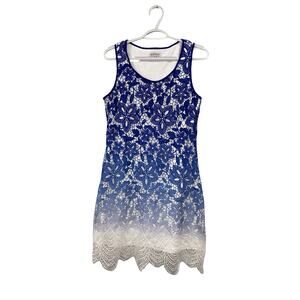 Adore Blue to white Ombre Lace Sleeveless Dress Size Small